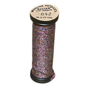 Kreinik 1/16" Metallic Ribbon - 5m - 042 Confetti Fushia